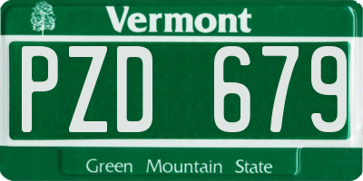 VT license plate PZD679