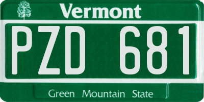 VT license plate PZD681