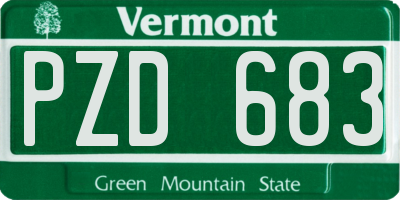 VT license plate PZD683