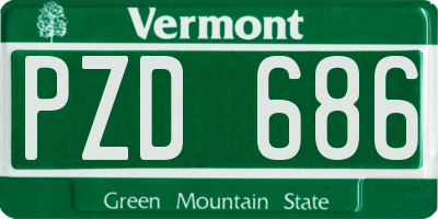 VT license plate PZD686