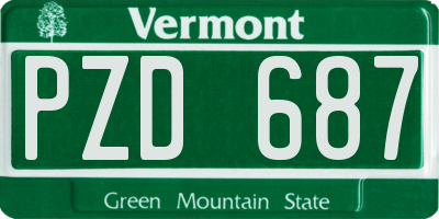 VT license plate PZD687