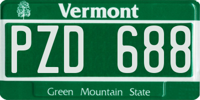 VT license plate PZD688