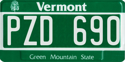 VT license plate PZD690