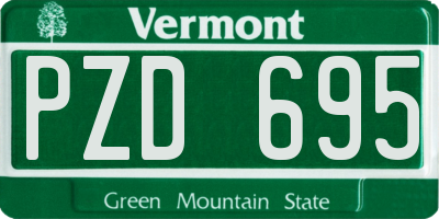 VT license plate PZD695