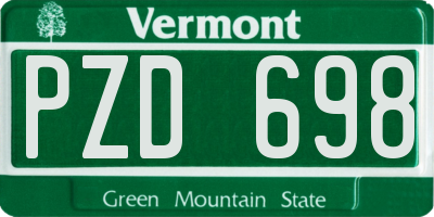 VT license plate PZD698