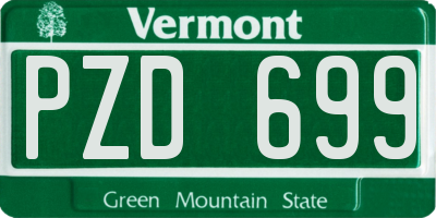 VT license plate PZD699