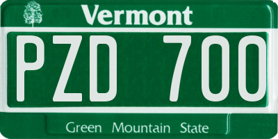 VT license plate PZD700
