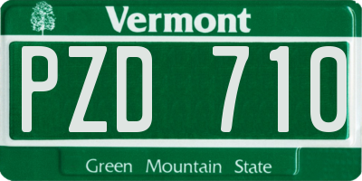 VT license plate PZD710
