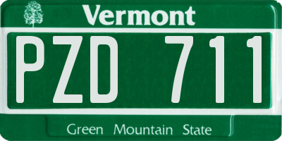 VT license plate PZD711
