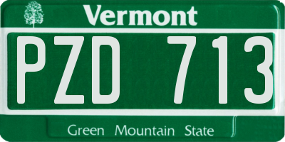 VT license plate PZD713