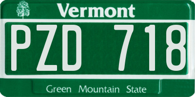VT license plate PZD718