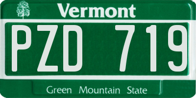 VT license plate PZD719