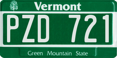 VT license plate PZD721