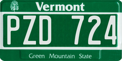 VT license plate PZD724