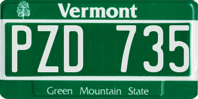 VT license plate PZD735