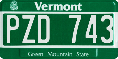 VT license plate PZD743