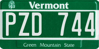VT license plate PZD744