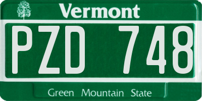 VT license plate PZD748