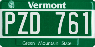VT license plate PZD761