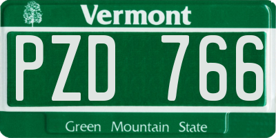 VT license plate PZD766
