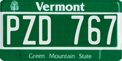 VT license plate PZD767
