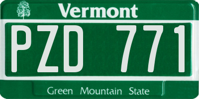 VT license plate PZD771