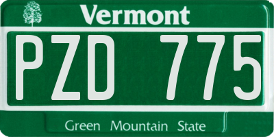 VT license plate PZD775