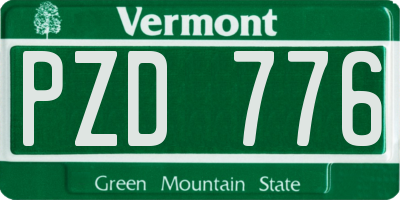 VT license plate PZD776