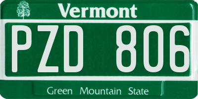 VT license plate PZD806