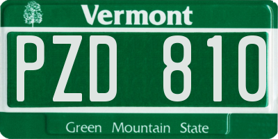 VT license plate PZD810