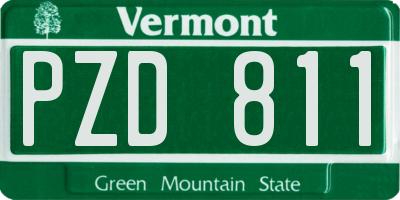 VT license plate PZD811
