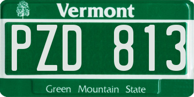 VT license plate PZD813