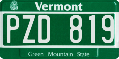 VT license plate PZD819