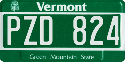 VT license plate PZD824