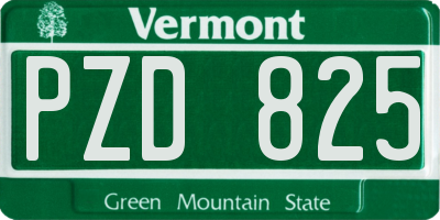 VT license plate PZD825