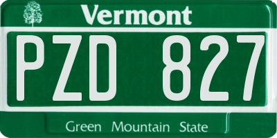 VT license plate PZD827