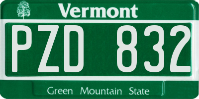 VT license plate PZD832