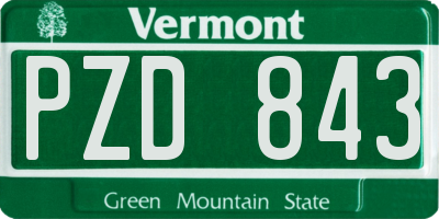 VT license plate PZD843