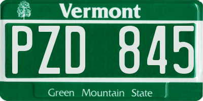 VT license plate PZD845