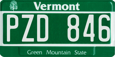 VT license plate PZD846