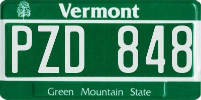 VT license plate PZD848
