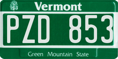 VT license plate PZD853