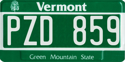 VT license plate PZD859