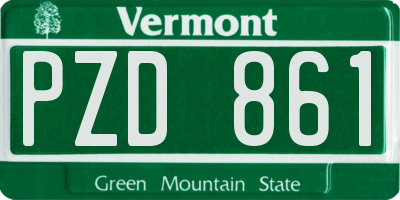 VT license plate PZD861
