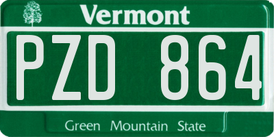 VT license plate PZD864