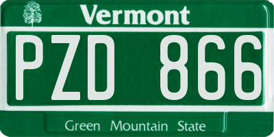 VT license plate PZD866