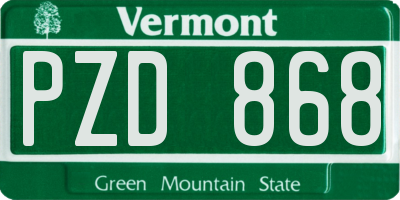 VT license plate PZD868