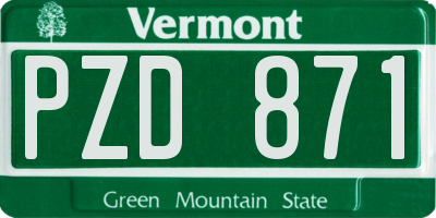 VT license plate PZD871