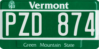VT license plate PZD874
