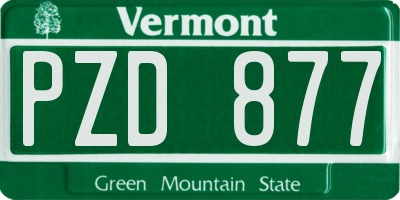 VT license plate PZD877